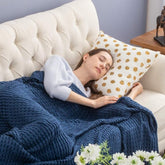 Viscos Cotton Thermal Blanket Royal Blue